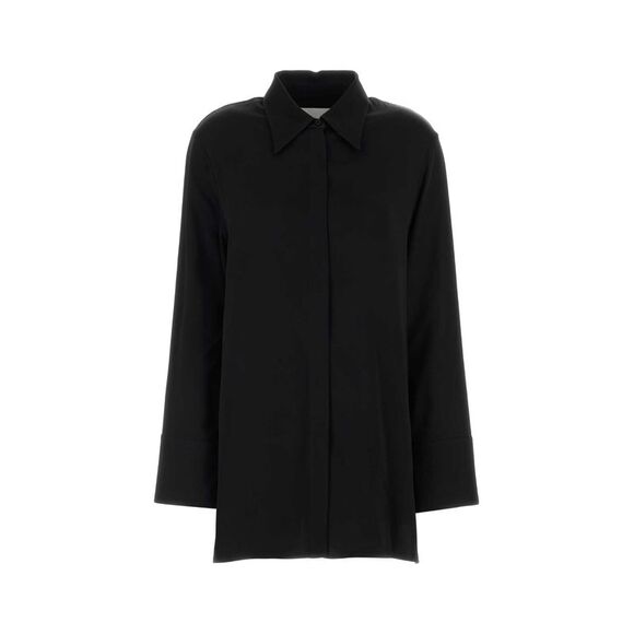 Jil Sander Women Black Satin Oversize Shirt